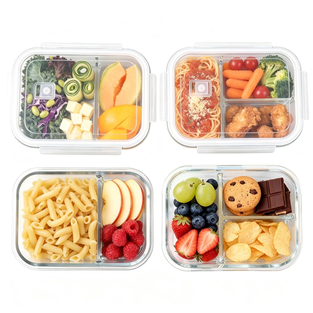 Food Storage Set Glass - Glass Food Storage Containers with Dividers
