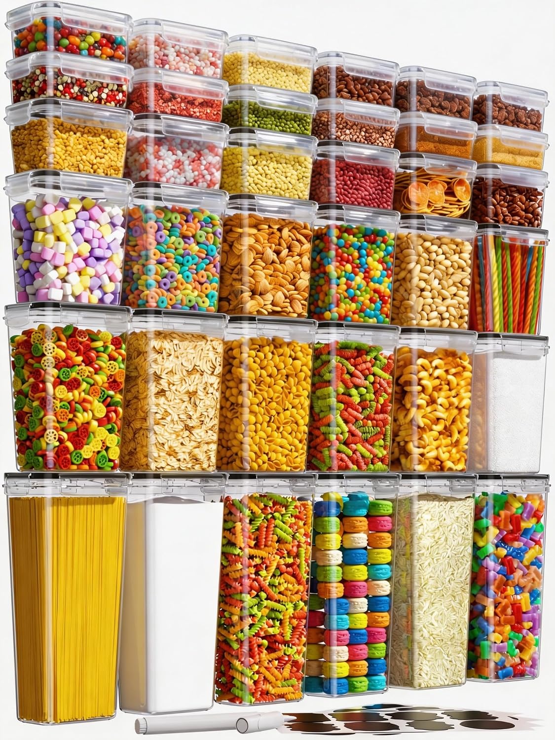 Food Storage Pantry - 36 Pcs Airtight Food Storage Containers