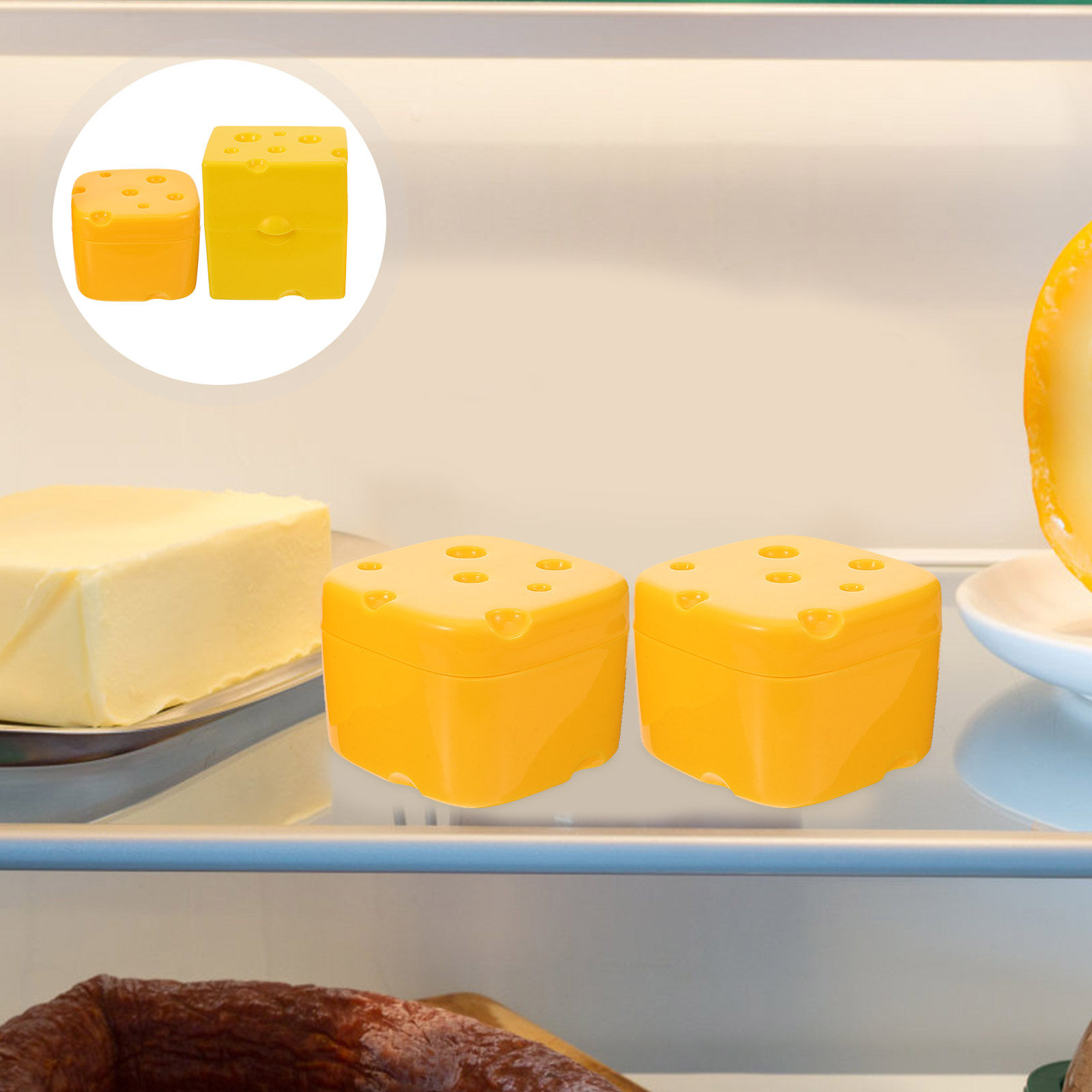 Food Storage Practices - 2Pcs Fridge Cheese Slice Container Practical