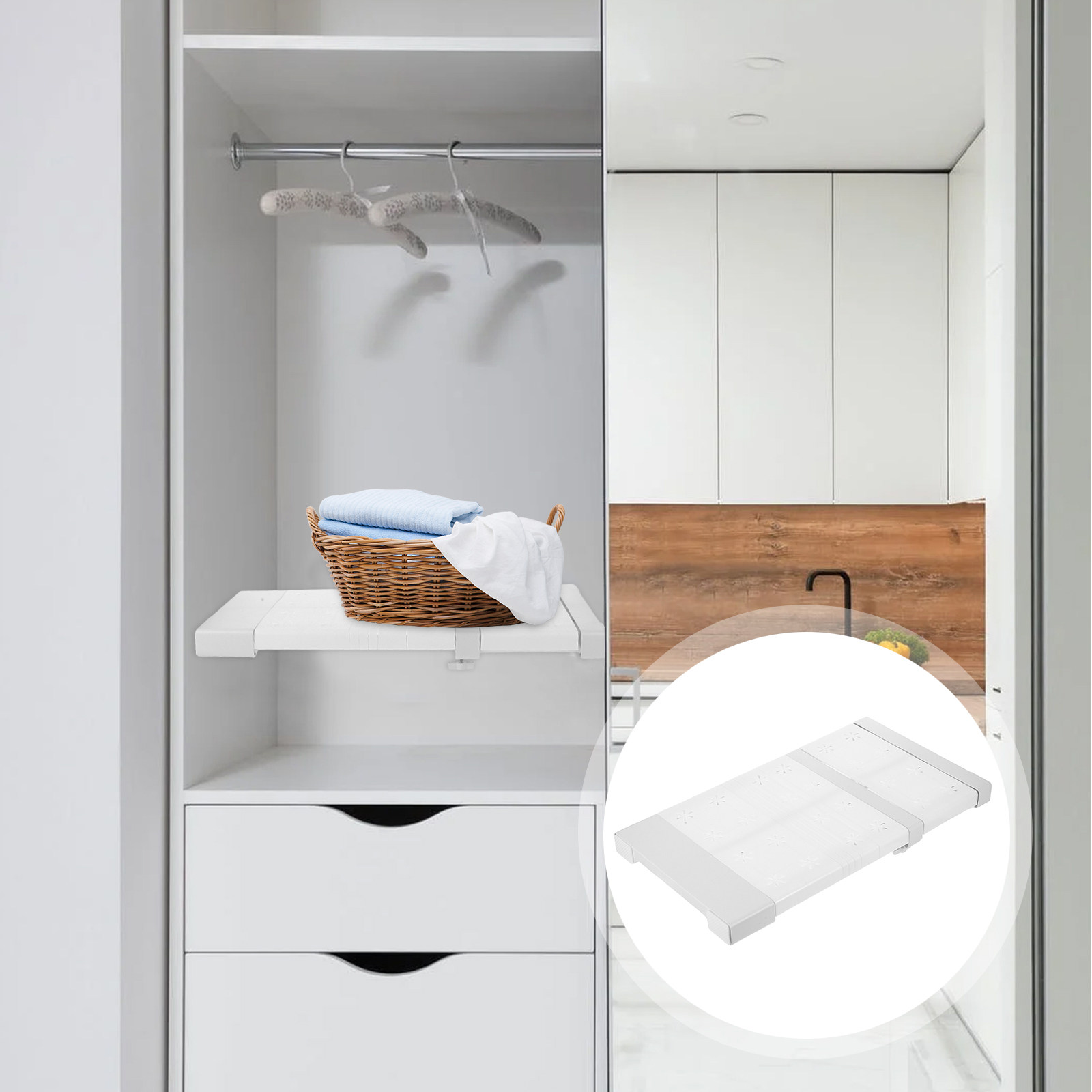 Food Storage Locker - Tension Shelf Expandable Closet Shelf Rack