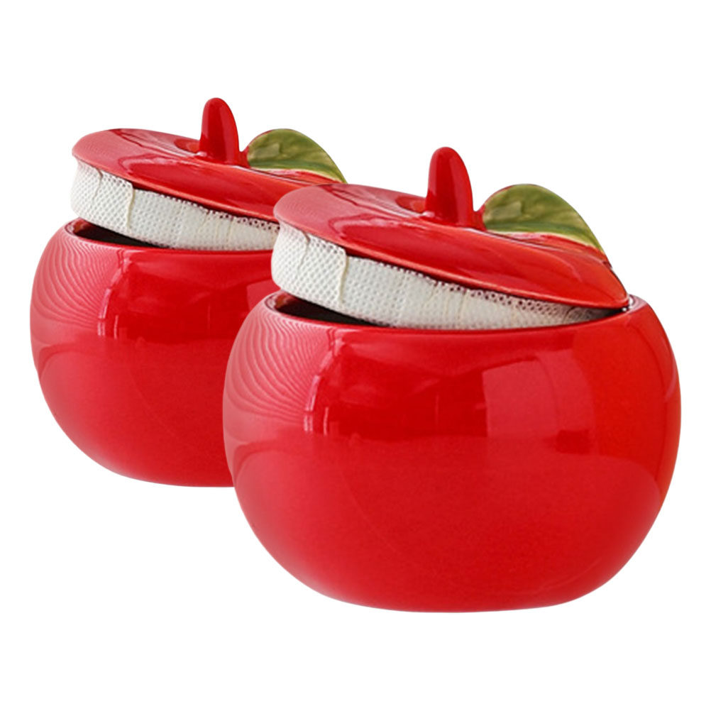 Xmas Food Storage Containers - 2Pcs Xmas Ceramic Containers Red Jar