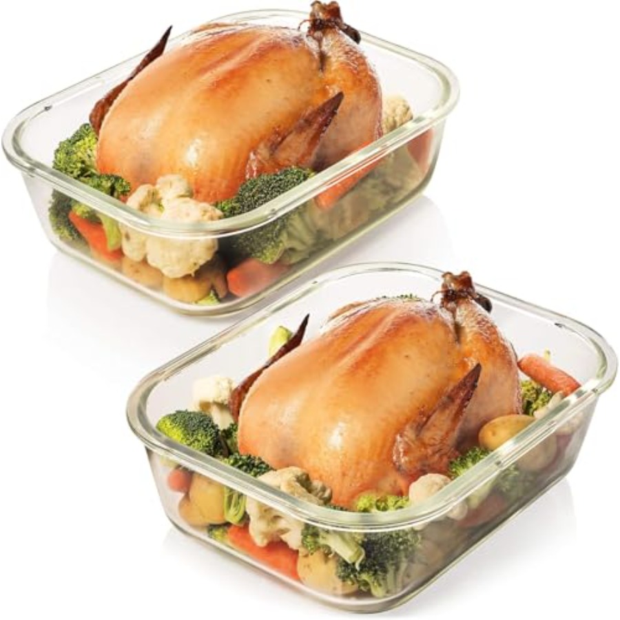 Food Storage Set Glass - 10 Cups/ 80 Oz 4 Pc