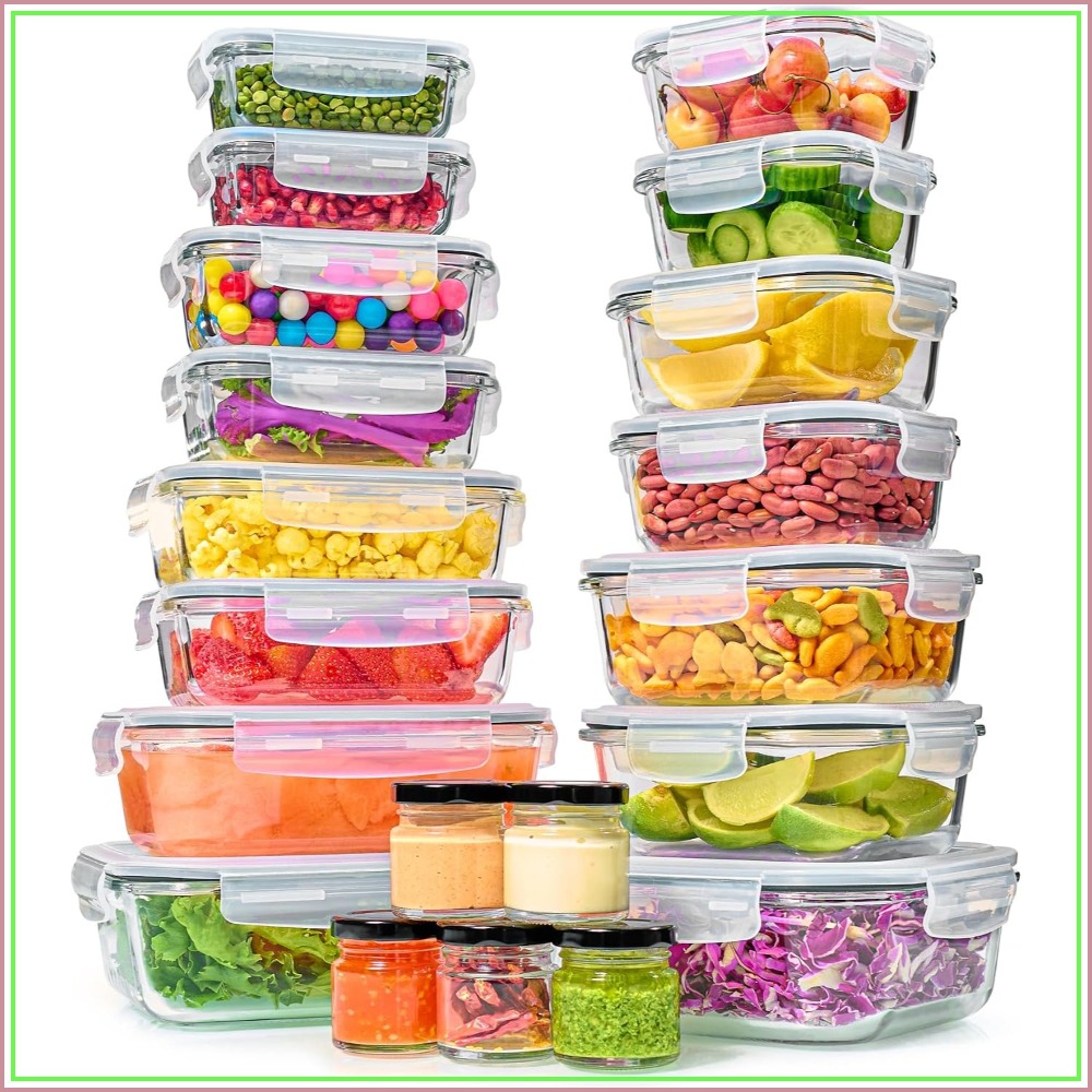 Storage Food Prep - 40-Piece Glass Food Storage Containers with