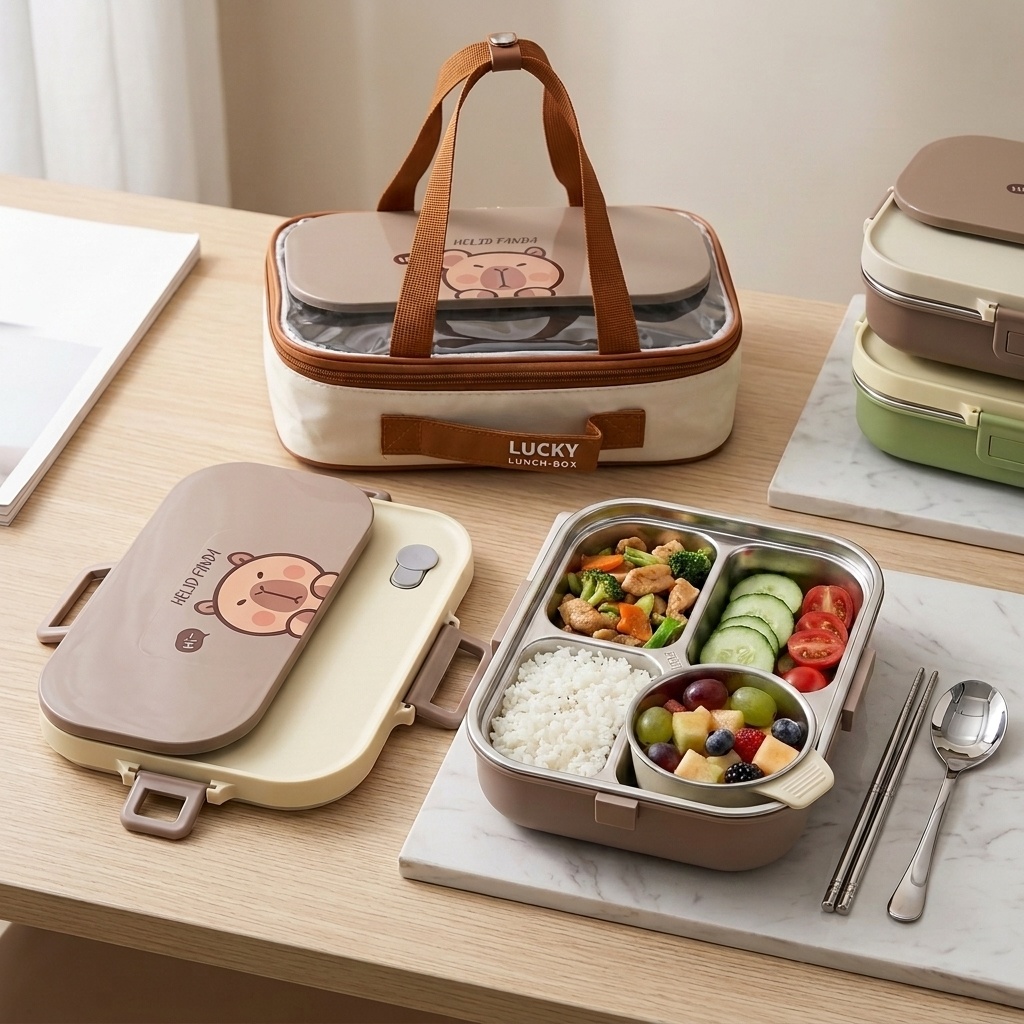 Food Storage With Compartments - 304 Stainless Steel Bento Lunch Box