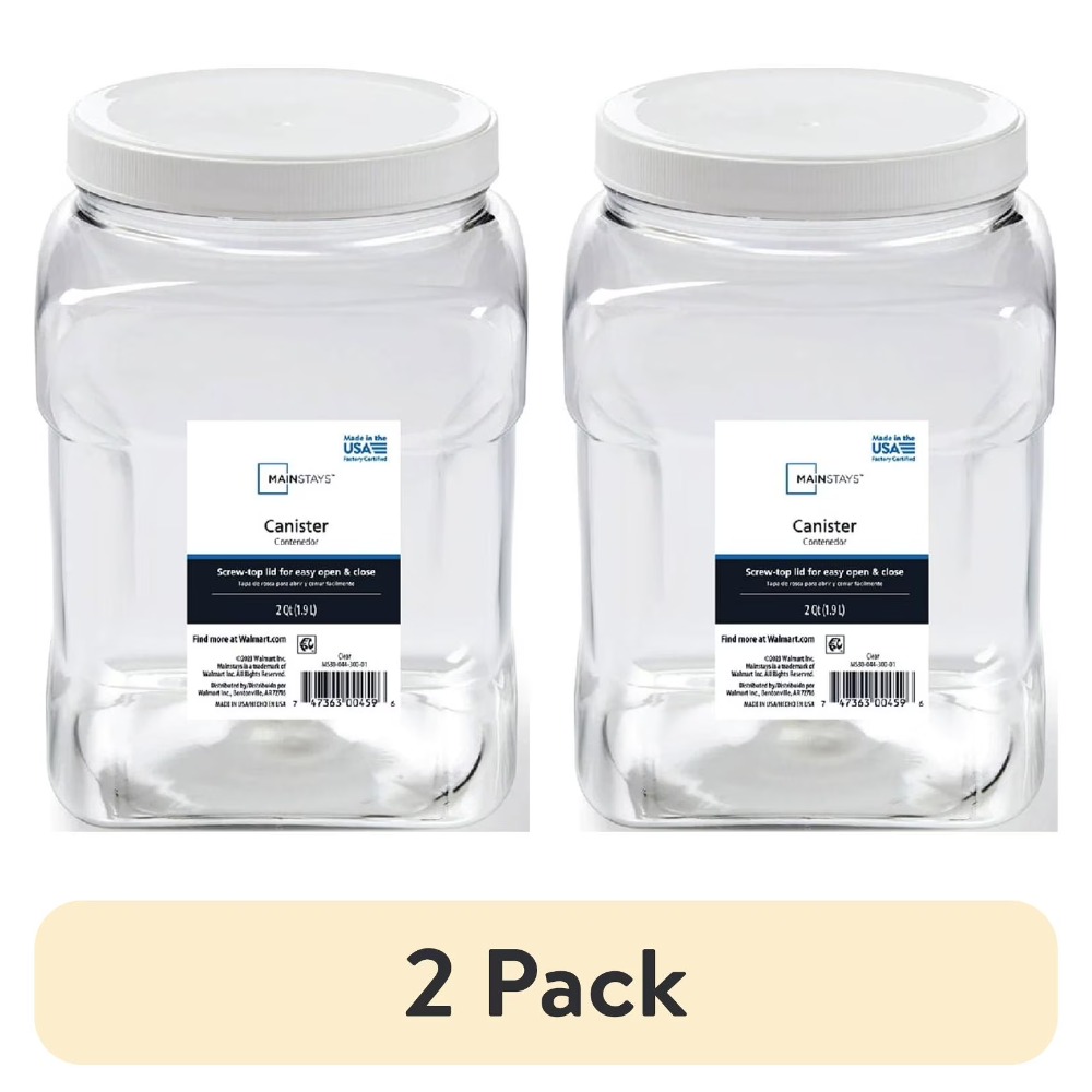 Food Storage Pantry - 2-Pack Extra Large 4 Quart Clear