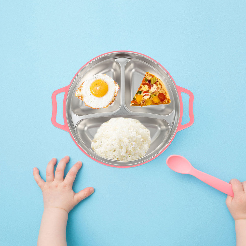 Storage Food Prep - Divided Stainless Steel Food Plate for