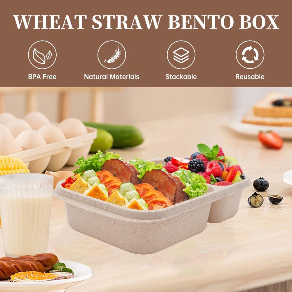4 Pack Bento Lunch Box, 2 Comp - Food Storage With Compartments recensione e prezzo