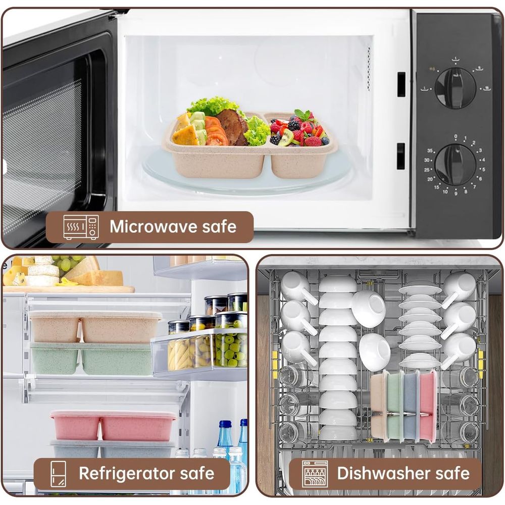 4 Pack Bento Lunch Box, 2 Comp - Food Storage With Compartments recensione e prezzo