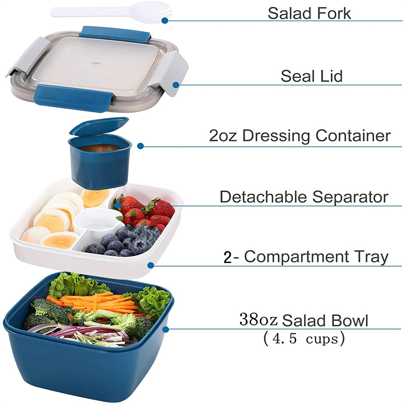 Portable Salad Lunch Container - Food Storage With Compartments recensione e prezzo