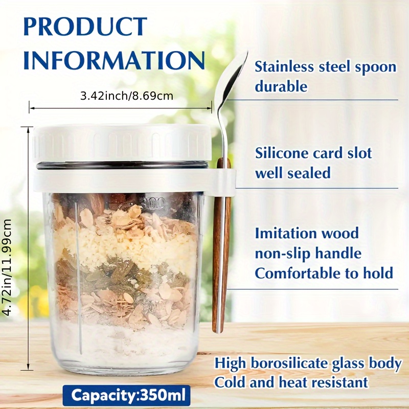1pc/2pcs Glass Oatmeal Cup, Ov - Food Storage Set Glass recensione e prezzo
