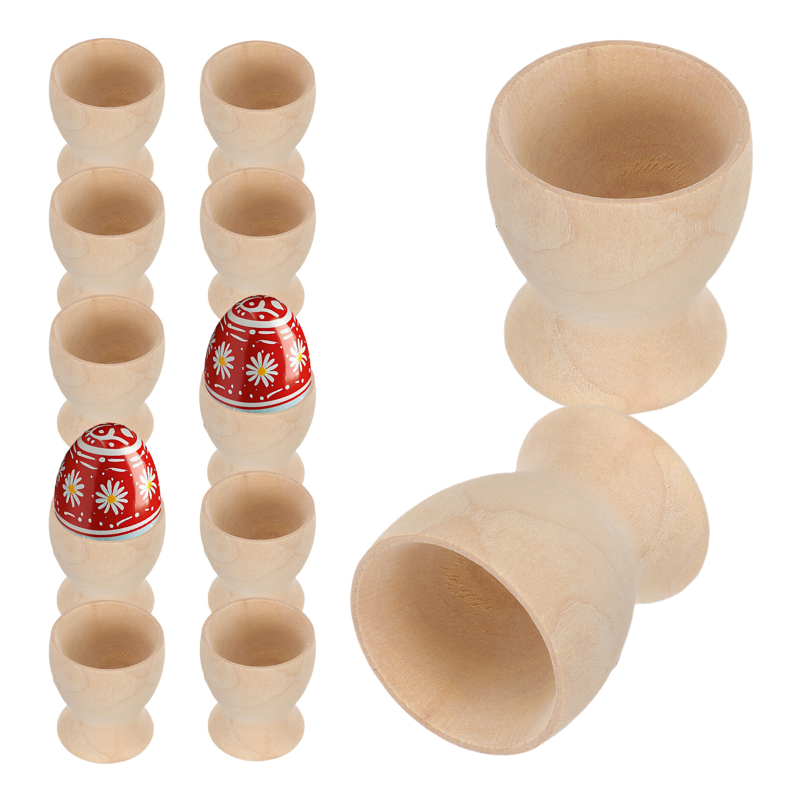 12Pcs Wooden Egg Cup DIY Blank - Egg Storage Holder recensione e prezzo