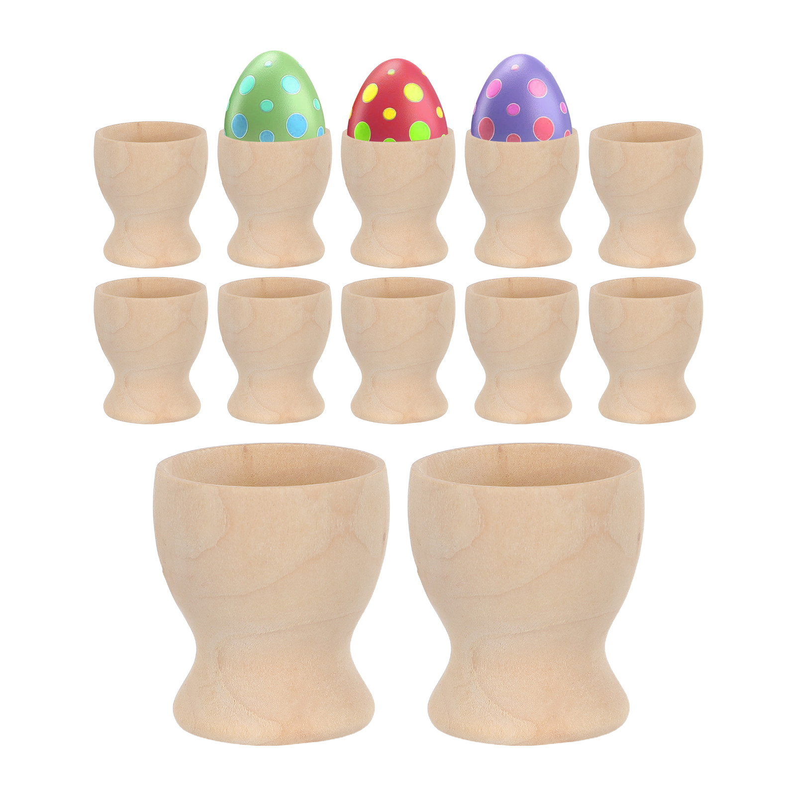 12Pcs Wooden Egg Cup DIY Blank - Egg Storage Holder recensione e prezzo