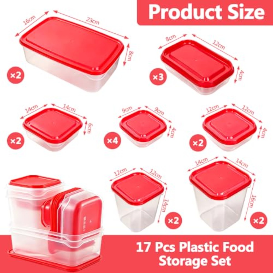 17Pcs Plastic Food Storage Set - Storage Food Prep recensione e prezzo