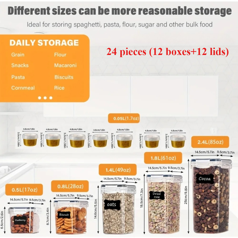 24Pcs Food Storage Containers  - Food Storage Pantry recensione e prezzo
