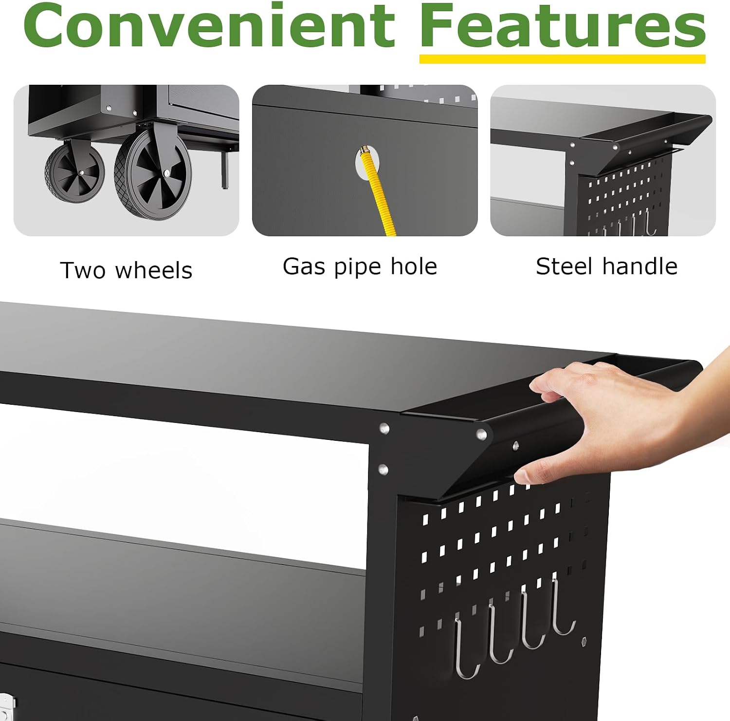 Outdoor Grill Cart Table With  - Storage Food Prep recensione e prezzo