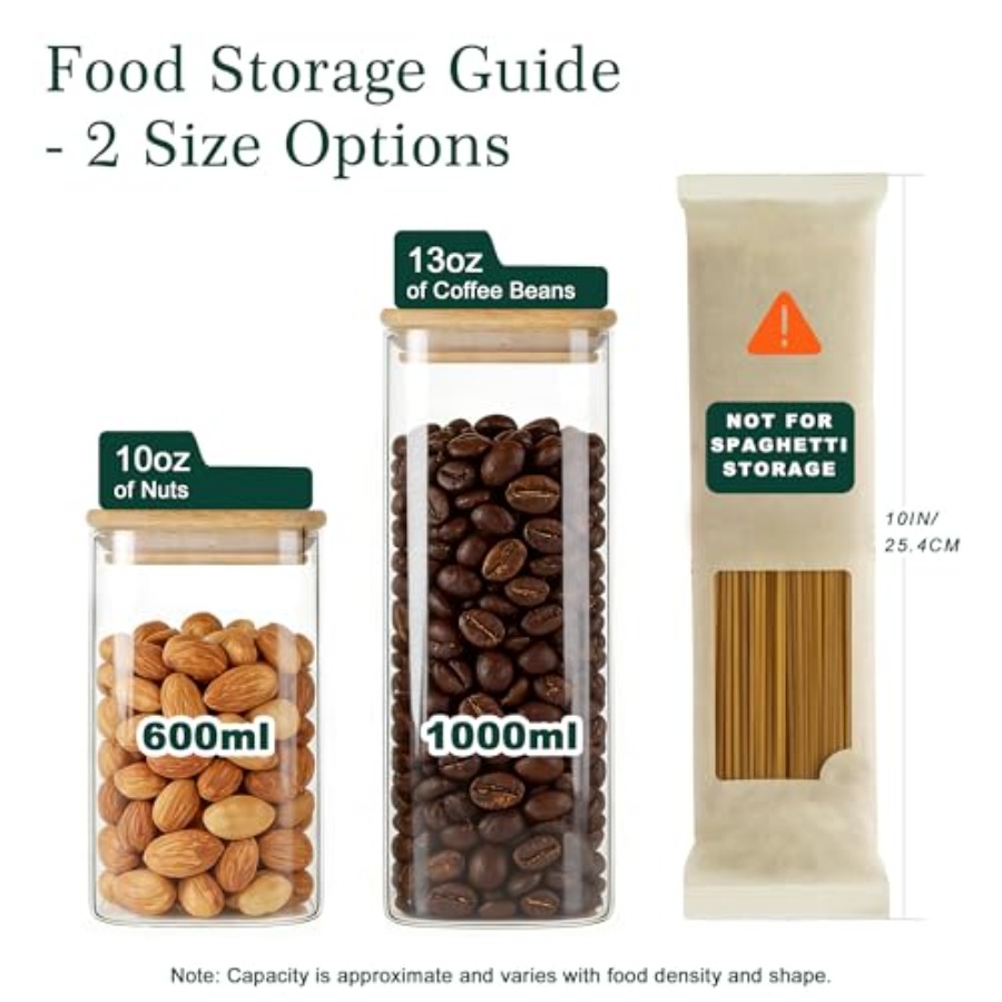 12-Pack Square Glass Storage J - Food Storage Pantry recensione e prezzo
