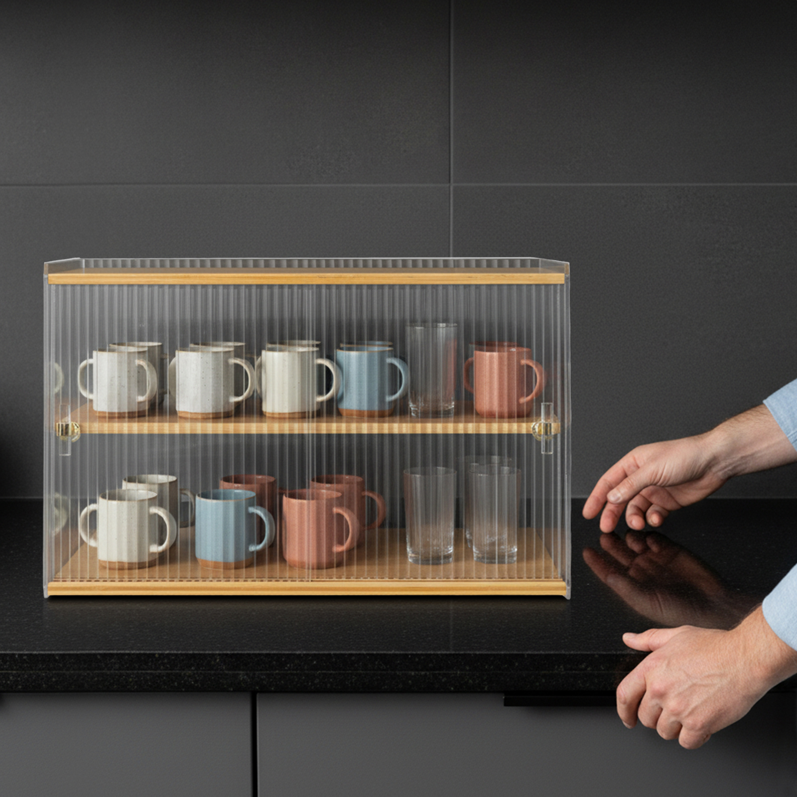Cup Storage Rack, Bamboo Sideb - Food Storage In Cabinets recensione e prezzo