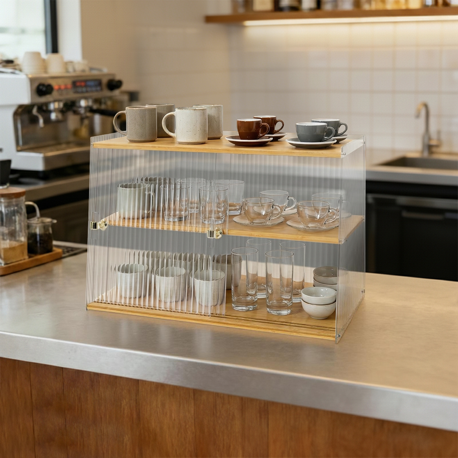 Cup Storage Rack, Bamboo Sideb - Food Storage In Cabinets recensione e prezzo