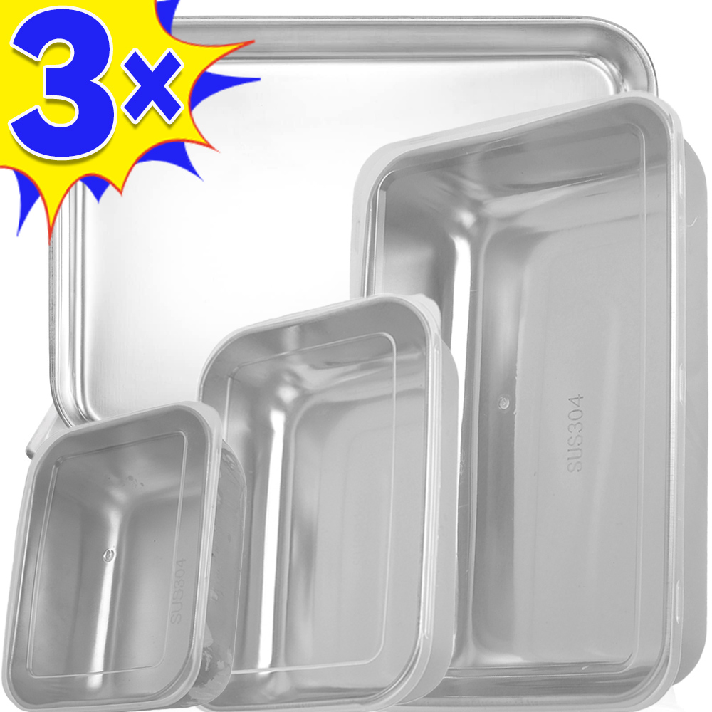 Stainless Steel Food Storage B - Food Storage Square Containers recensione e prezzo