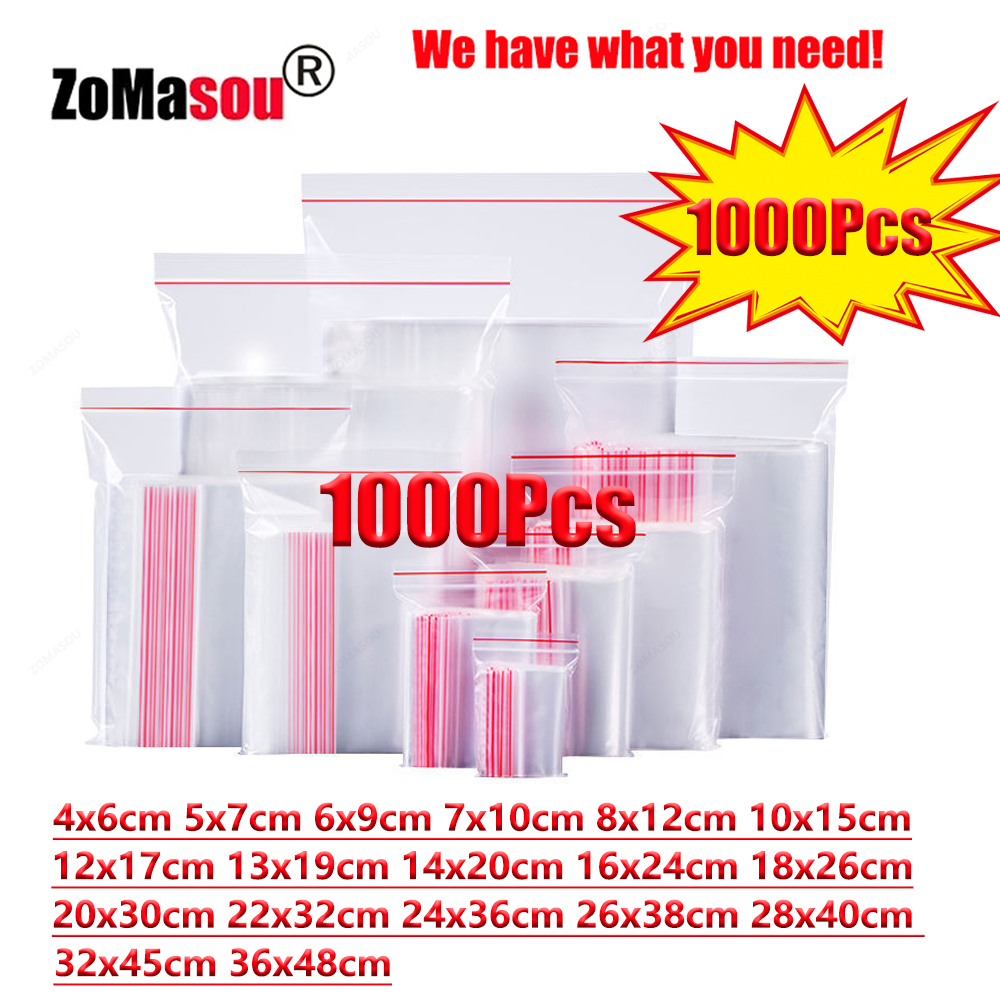 100-1000Pcs Small Zip Lock Pla - Food Storage Locker recensione e prezzo