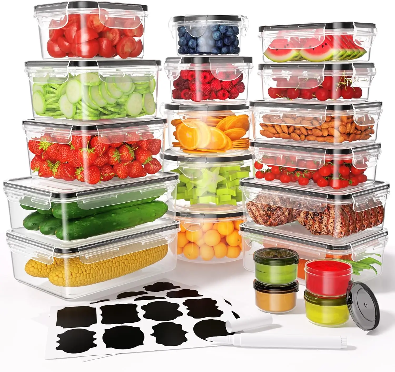 40 PCS Food Storage Containers - Food Storage Set Glass recensione e prezzo