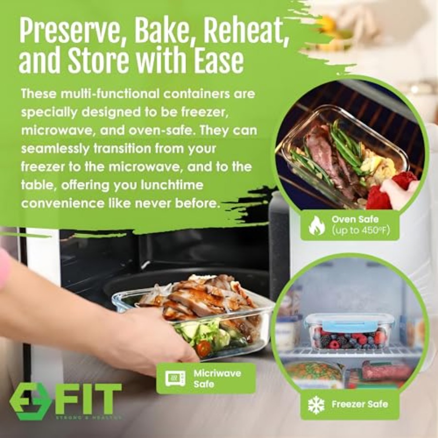 Glass Meal Prep Containers, 2  - Food Storage Set Glass recensione e prezzo