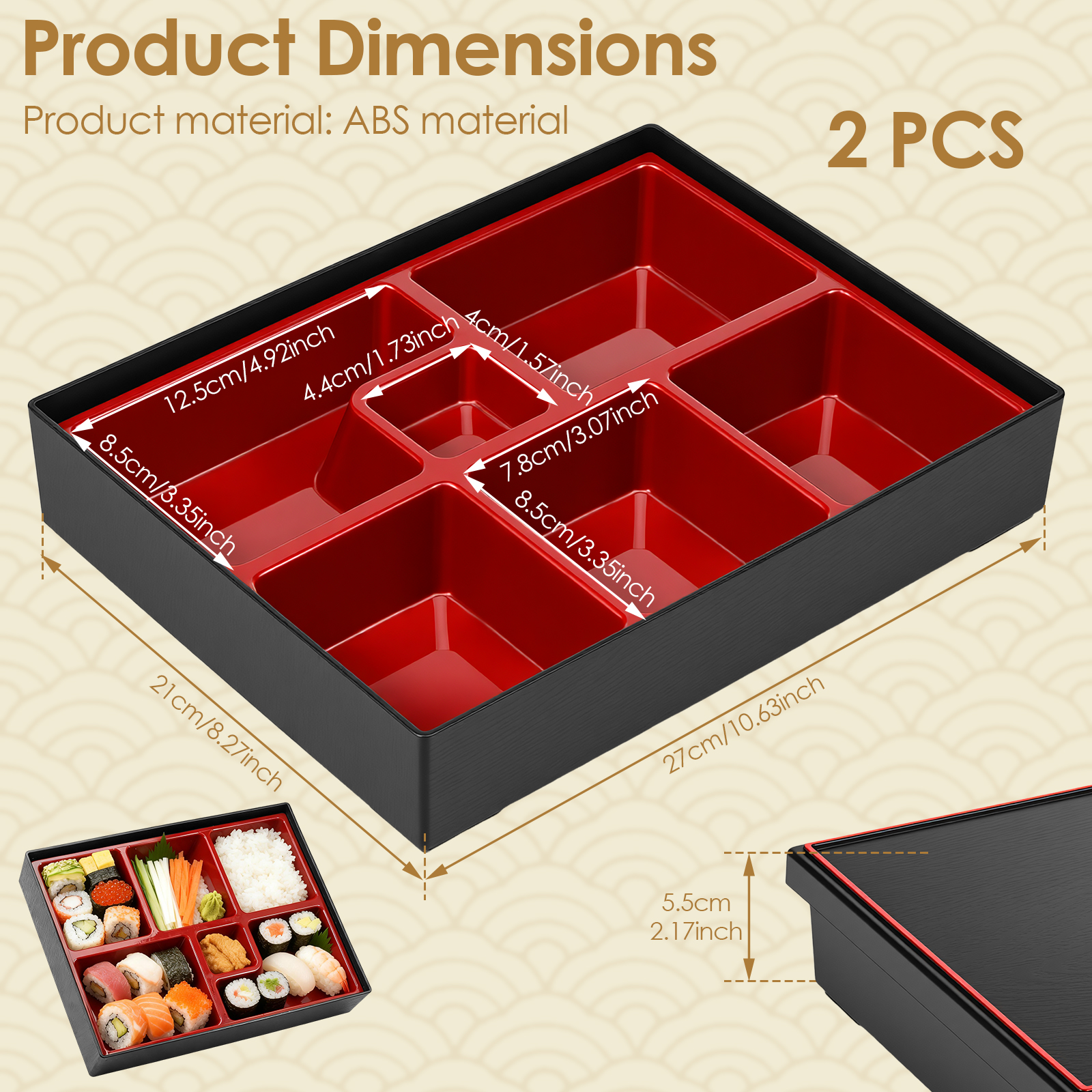 2 Pcs Japanese Meal Food Box M - Food Storage With Compartments recensione e prezzo