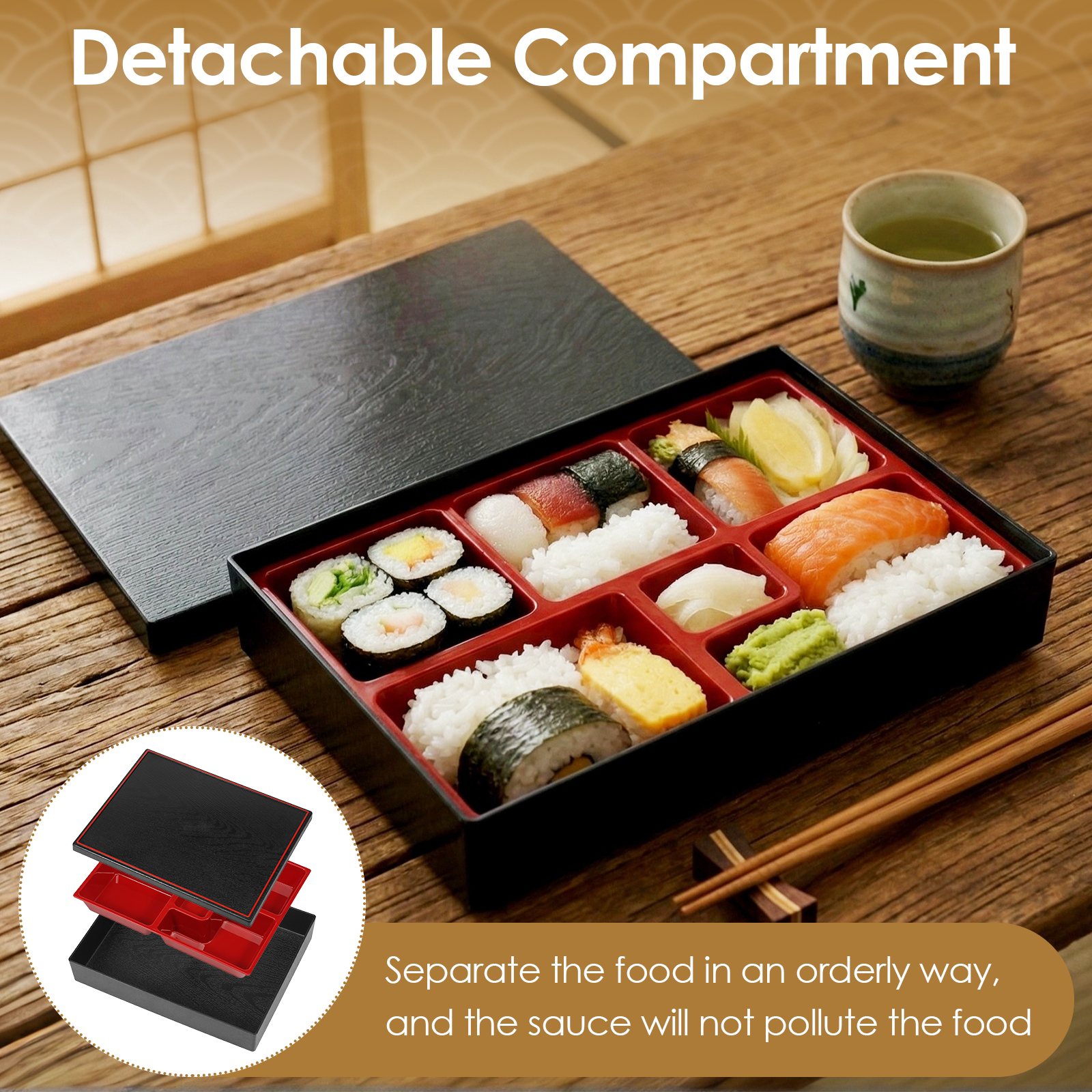 2 Pcs Japanese Meal Food Box M - Food Storage With Compartments recensione e prezzo