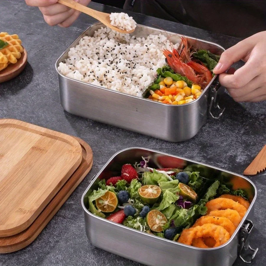 New 304 stainless steel bamboo - Food Storage Square Containers recensione e prezzo