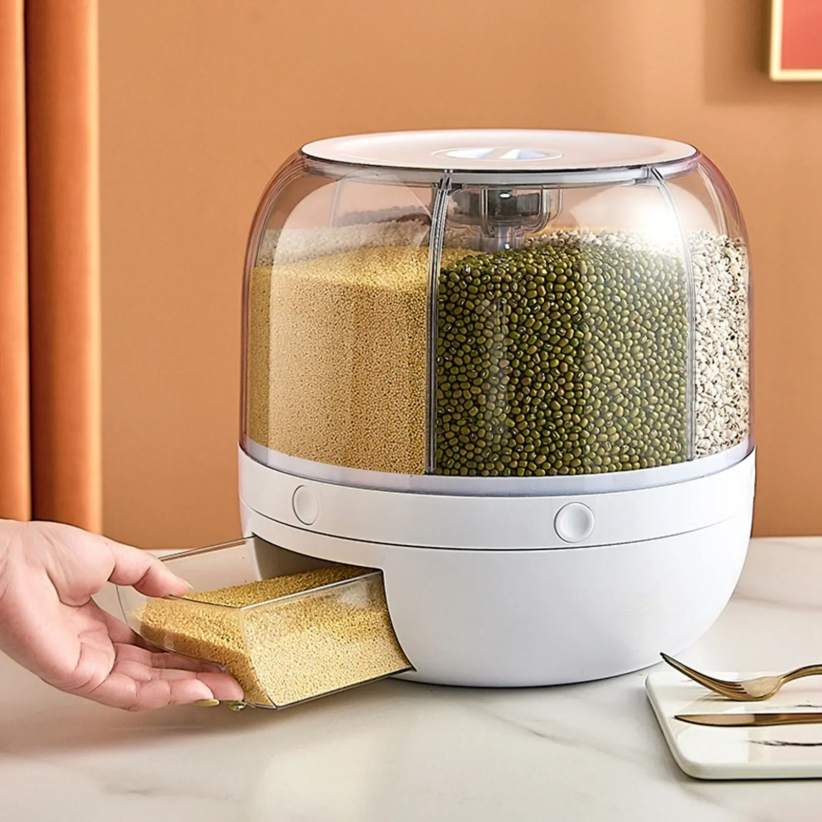 6-Compartment 360° Rotating Ai - Food Storage Pantry recensione e prezzo