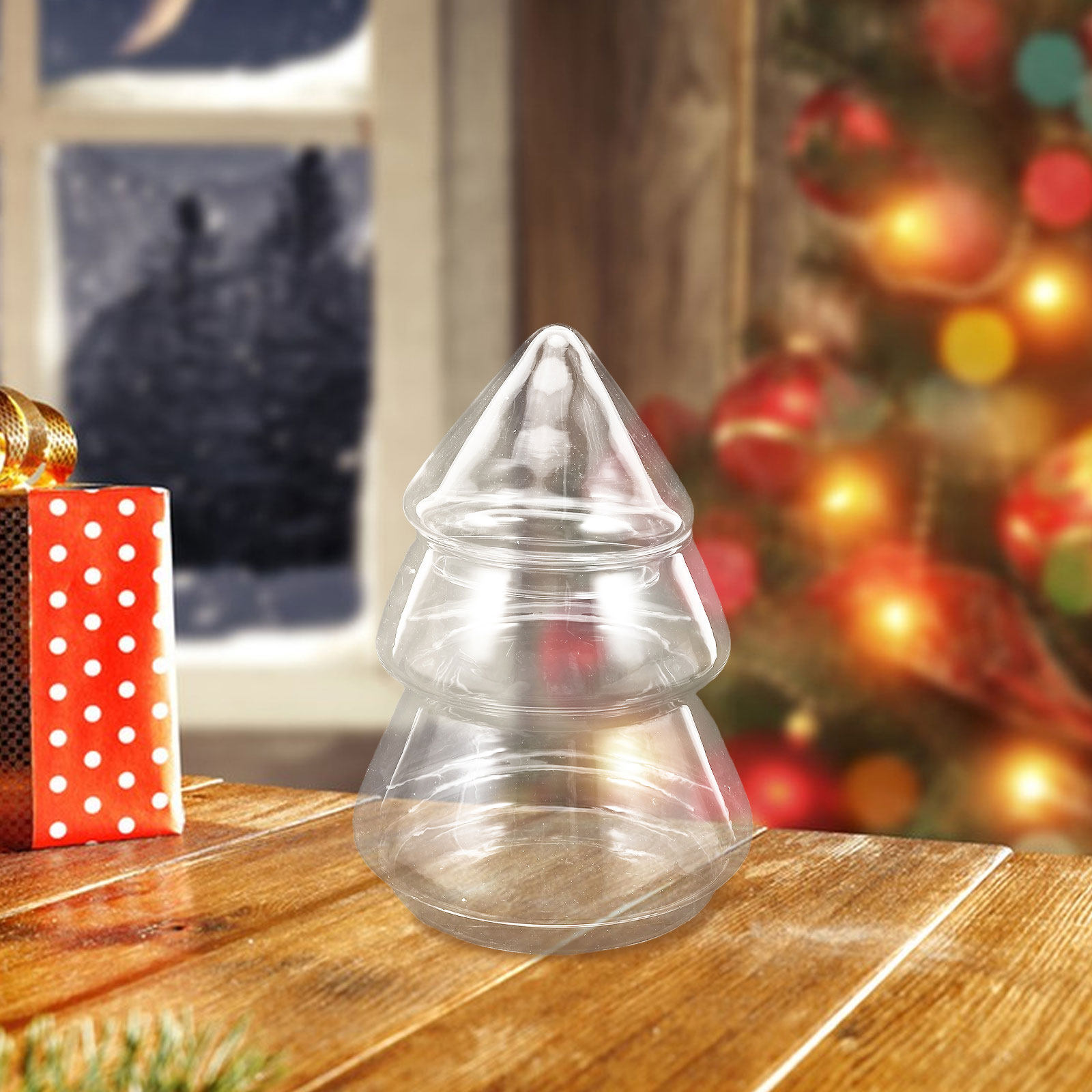 220Ml Glass Christmas Tree Can - Xmas Food Storage Containers recensione e prezzo