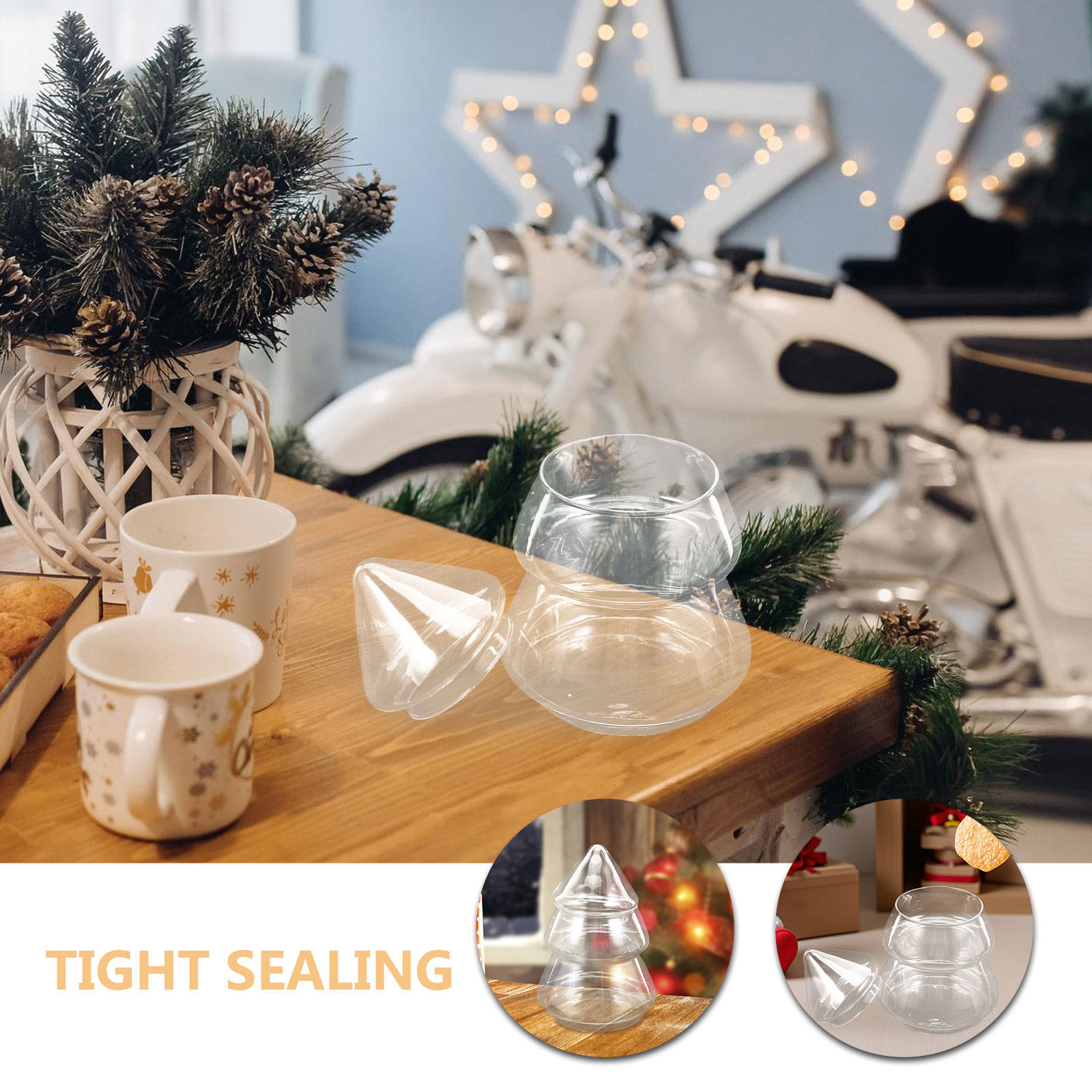 220Ml Glass Christmas Tree Can - Xmas Food Storage Containers recensione e prezzo