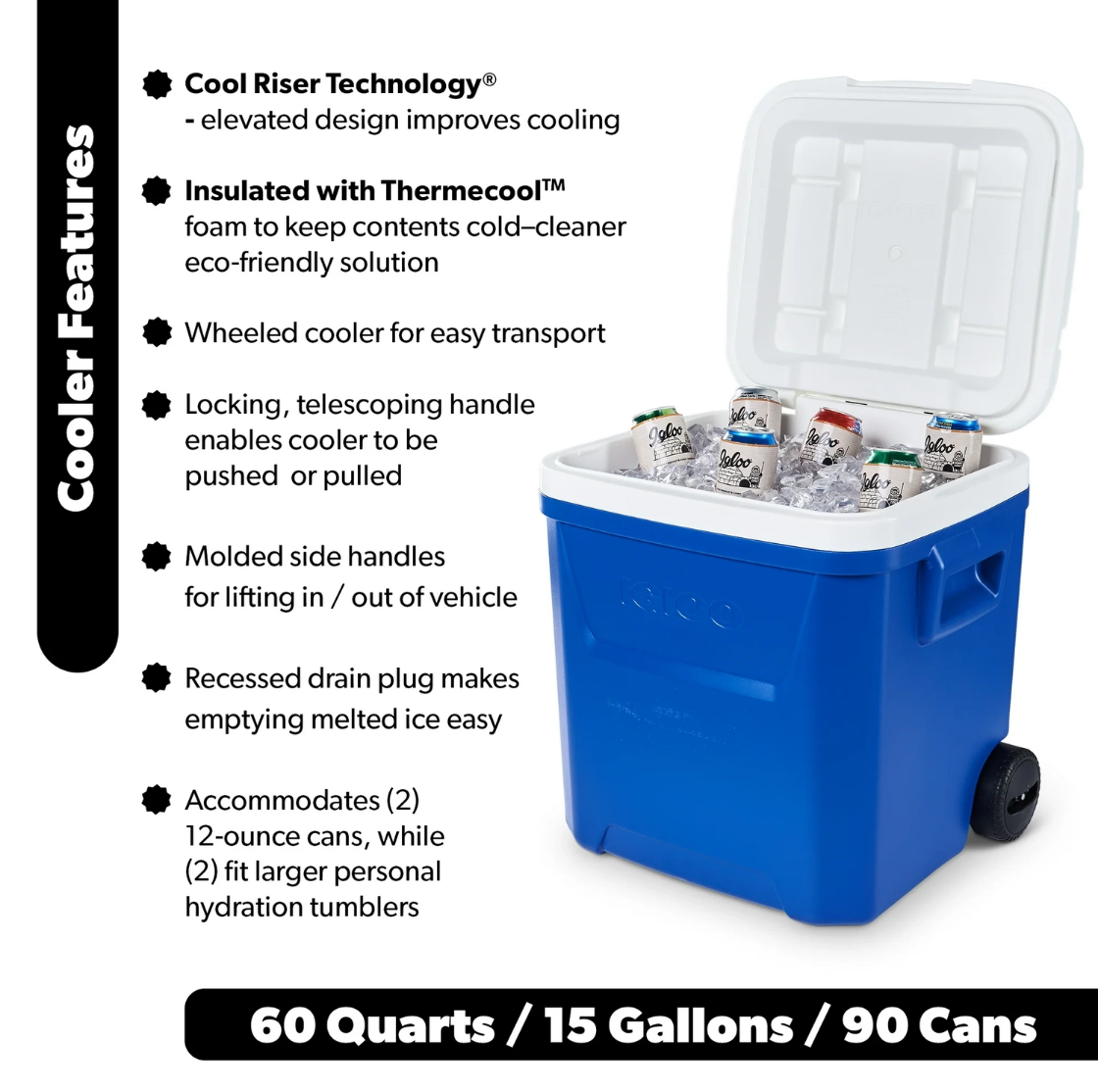 60 QT Blue Laguna Wheeled Hard - Food Storage Box Large recensione e prezzo