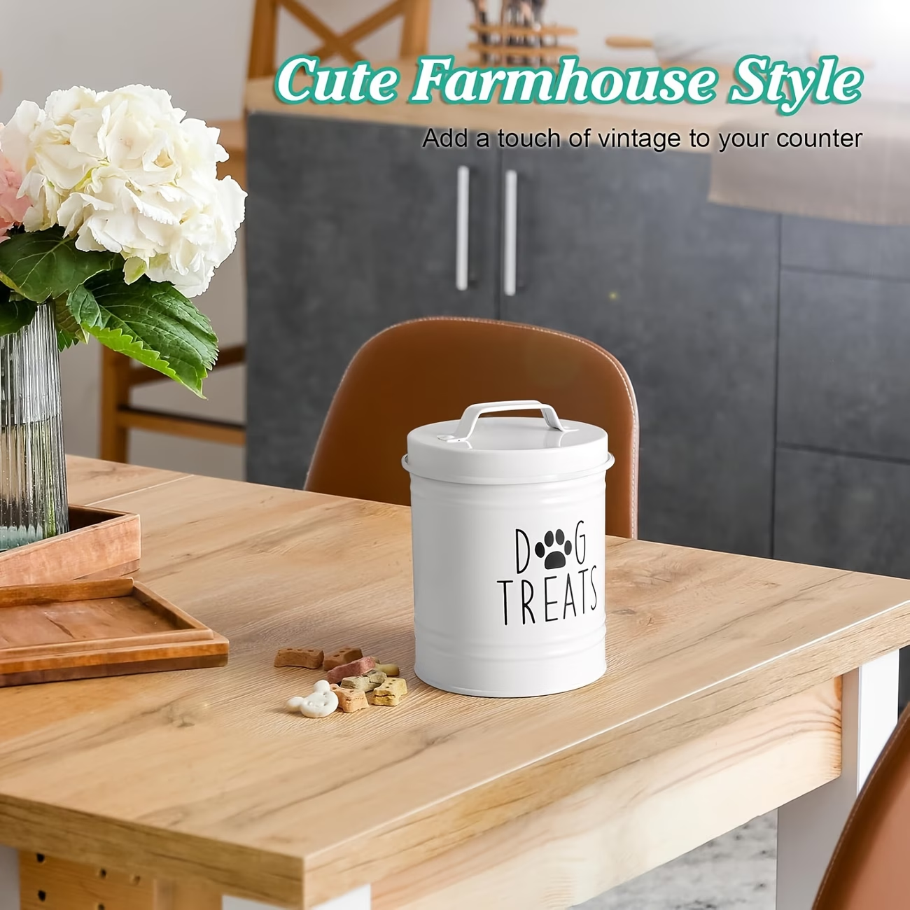 Farmhouse Style Dog Treat Jar, - Food Storage For Dog recensione e prezzo
