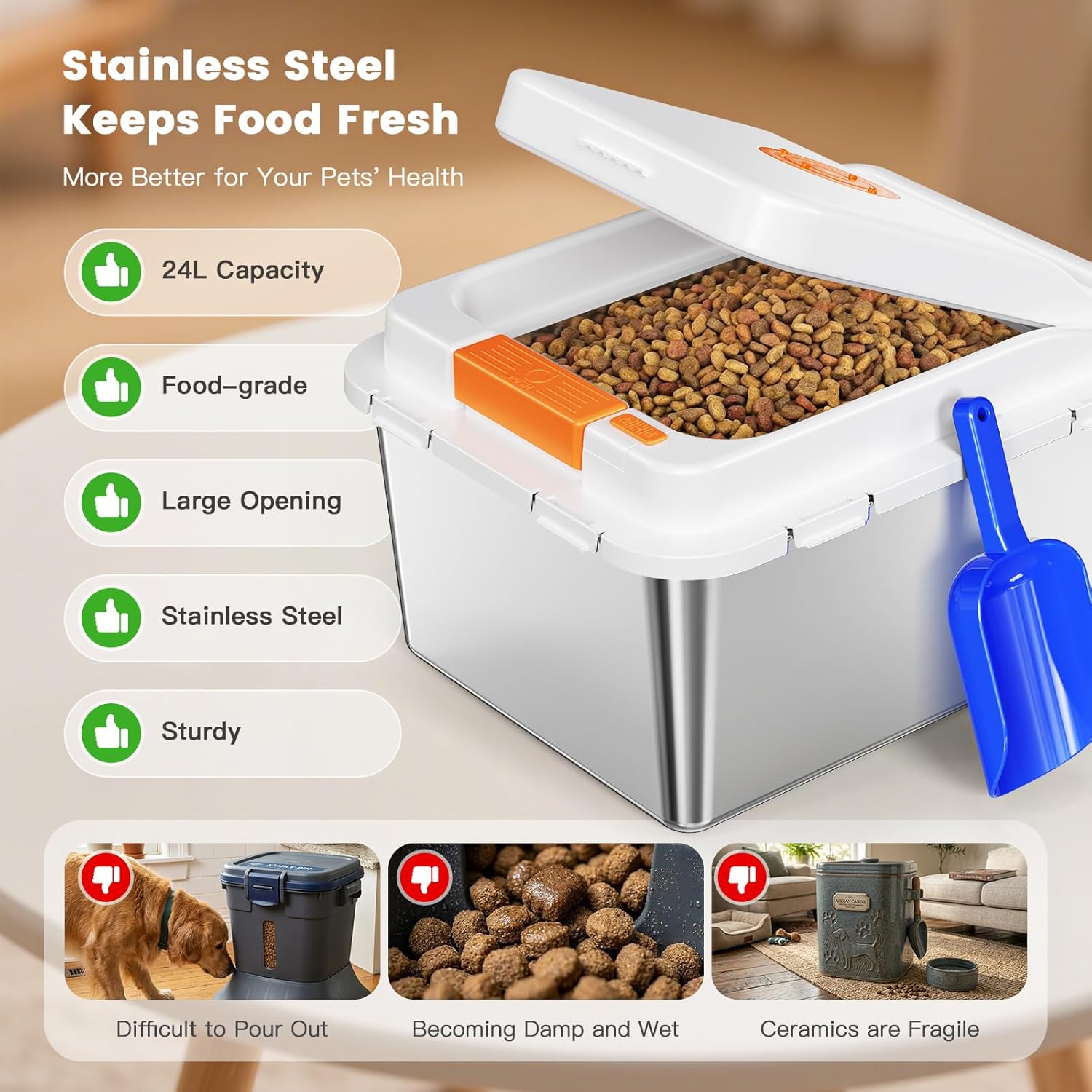 Stainless Steel Dog Food Stora - Food Storage For Dog recensione e prezzo