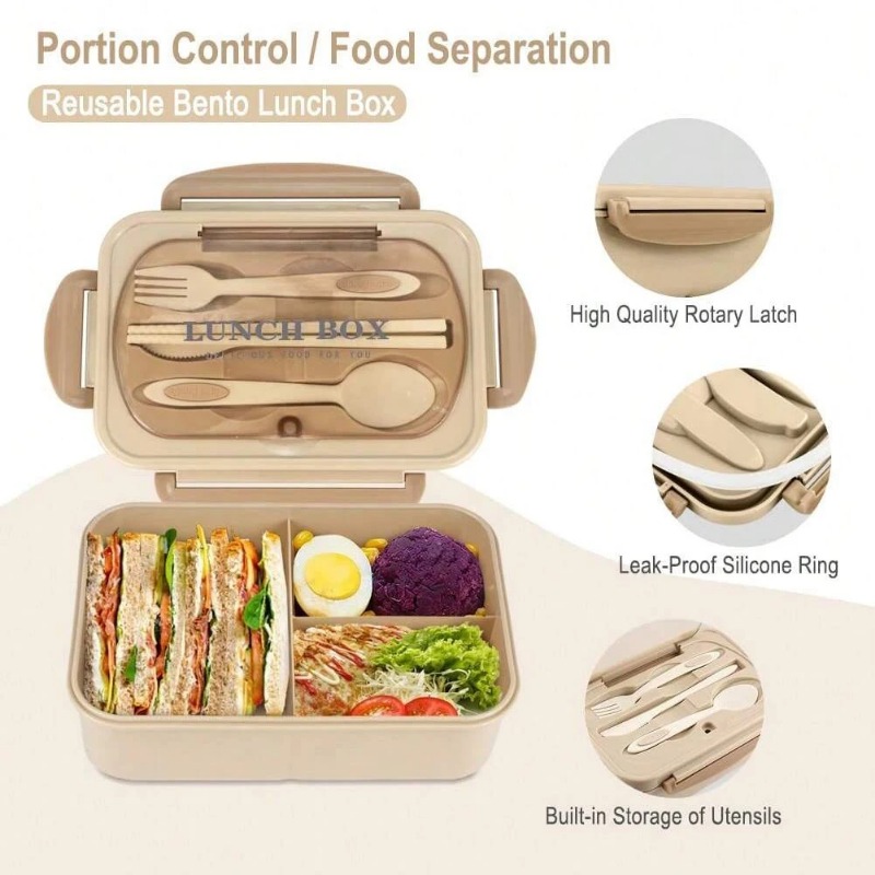 3pcs/1pc Bento Box Adult Lunch - Food Storage With Compartments recensione e prezzo