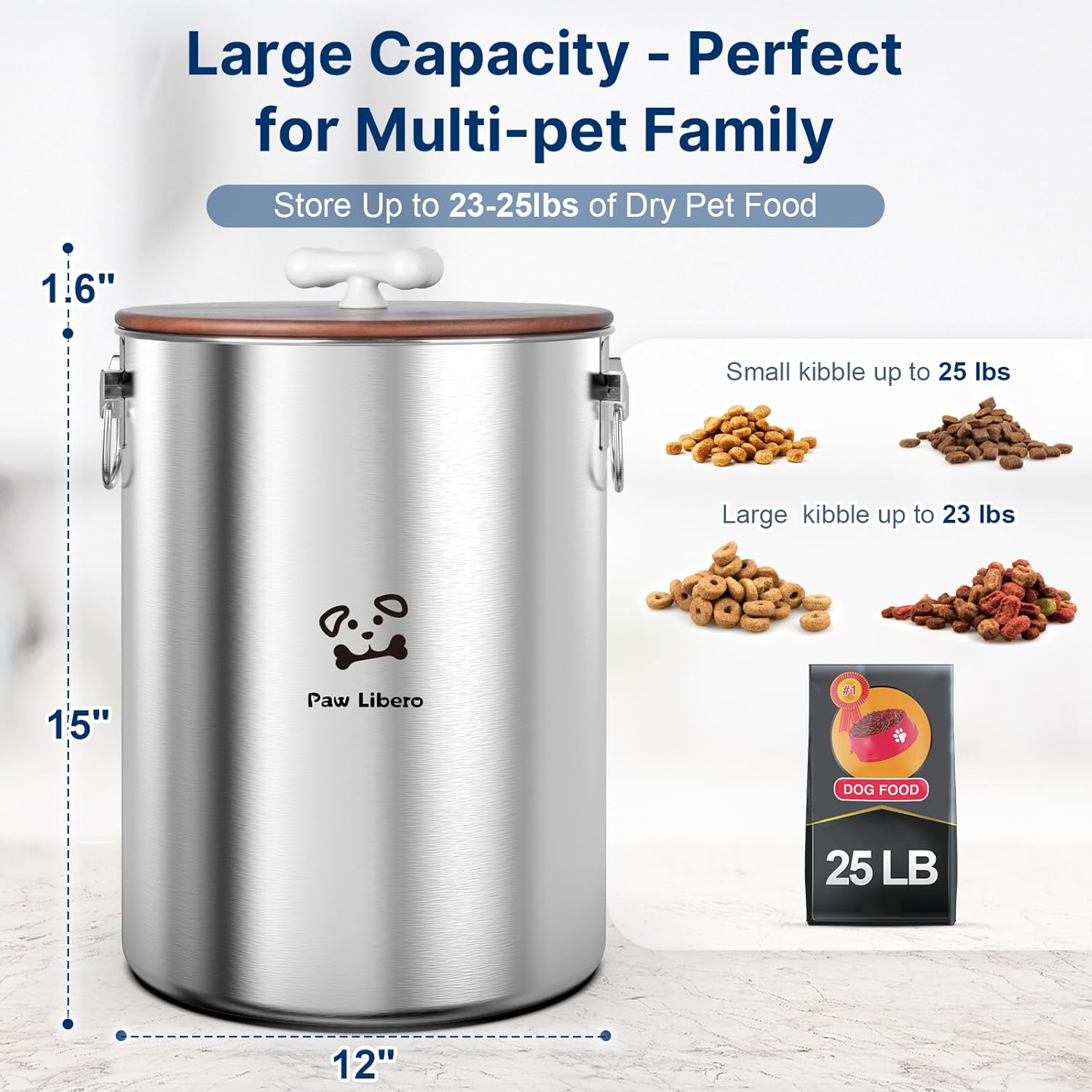 25 Lbs Stainless Steel Dog Foo - Food Storage For Dog recensione e prezzo