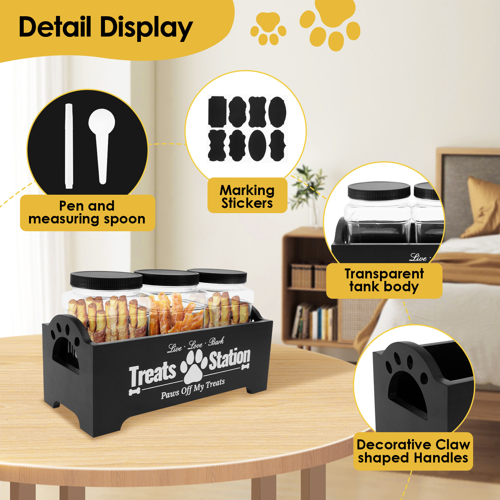 Wood Dog Food Container with 3 - Food Storage Practices recensione e prezzo