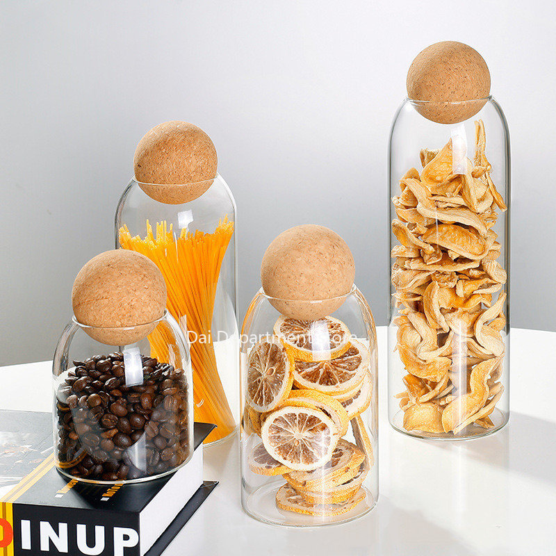 Clear Practical Wood Cork Glas - Food Storage Practices recensione e prezzo