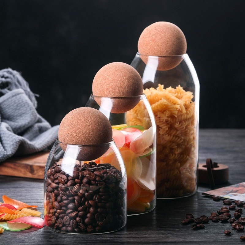 Clear Practical Wood Cork Glas - Food Storage Practices recensione e prezzo