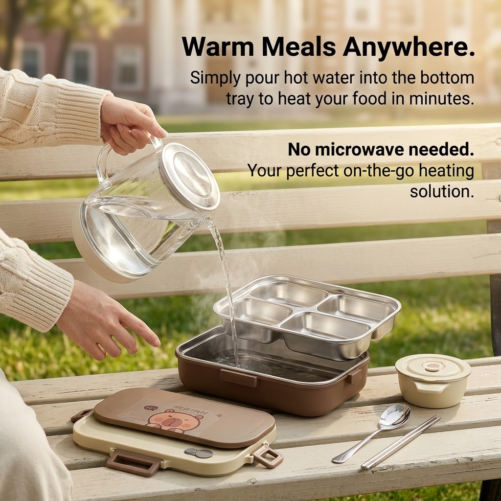304 Stainless Steel Bento Lunc - Food Storage With Compartments recensione e prezzo