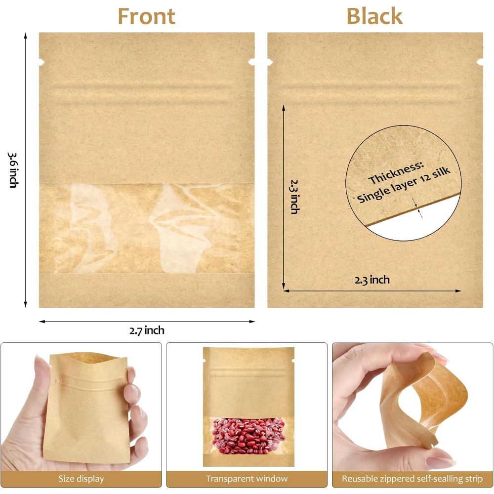 100 Pcs Small Resealable Kraft - Food Storage Small recensione e prezzo