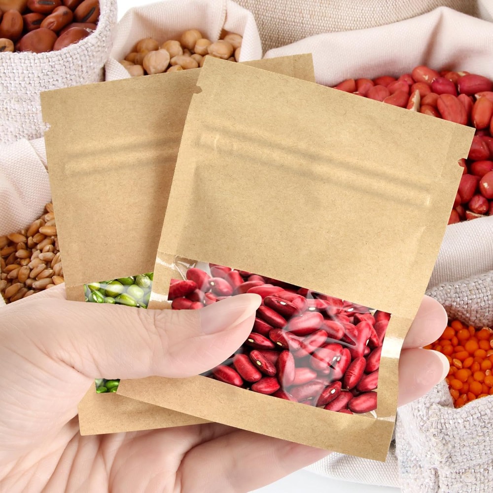 100 Pcs Small Resealable Kraft - Food Storage Small recensione e prezzo