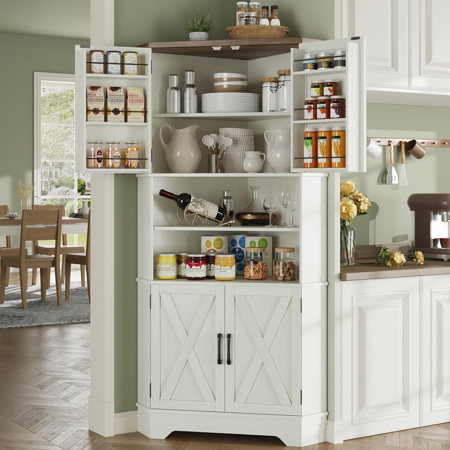 #￥Corner Cabinet, 67''H Kitche - Food Storage In Cabinets recensione e prezzo