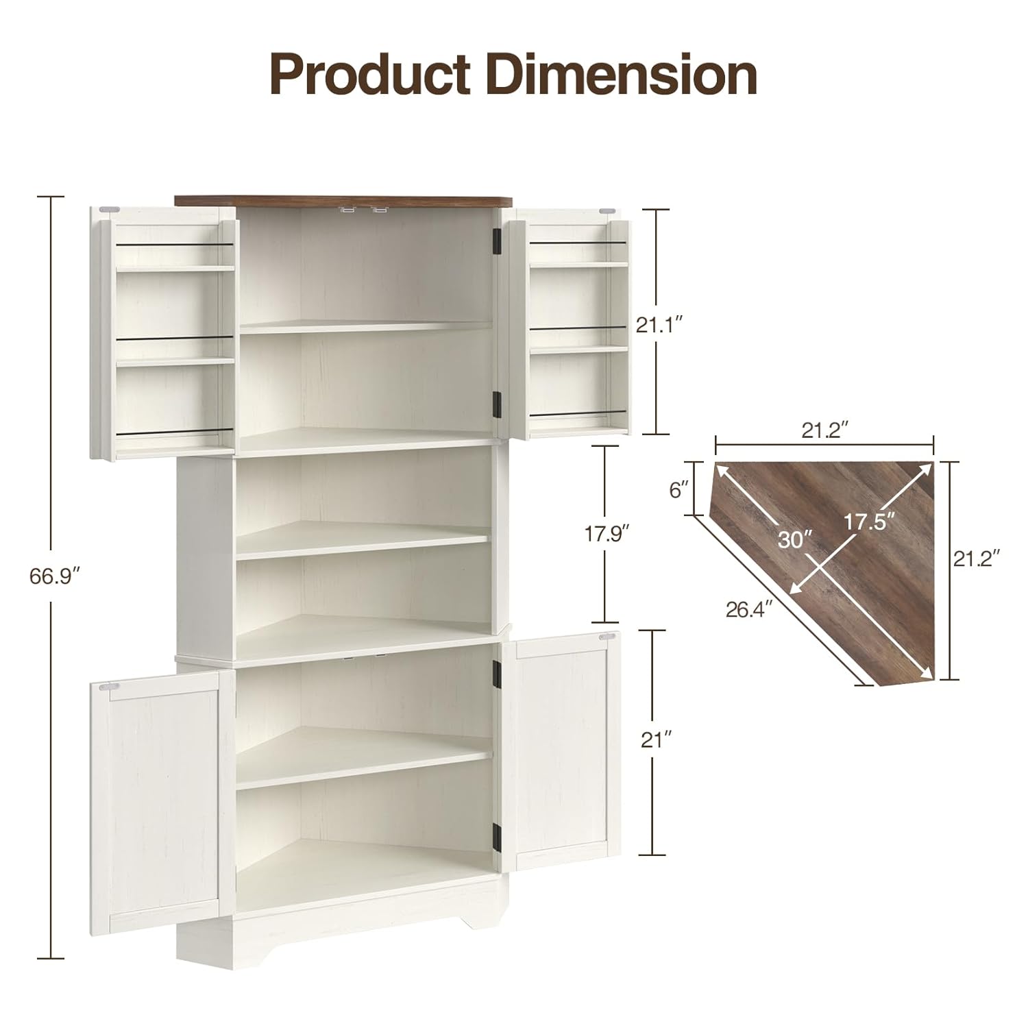 #￥Corner Cabinet, 67''H Kitche - Food Storage In Cabinets recensione e prezzo