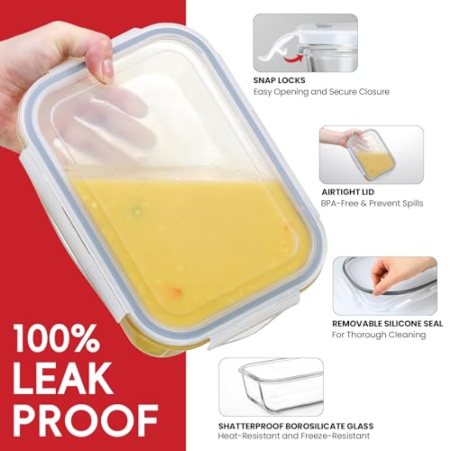 4 Pack 8 Cups/ 63oz Large Glas - Storage Food Prep recensione e prezzo