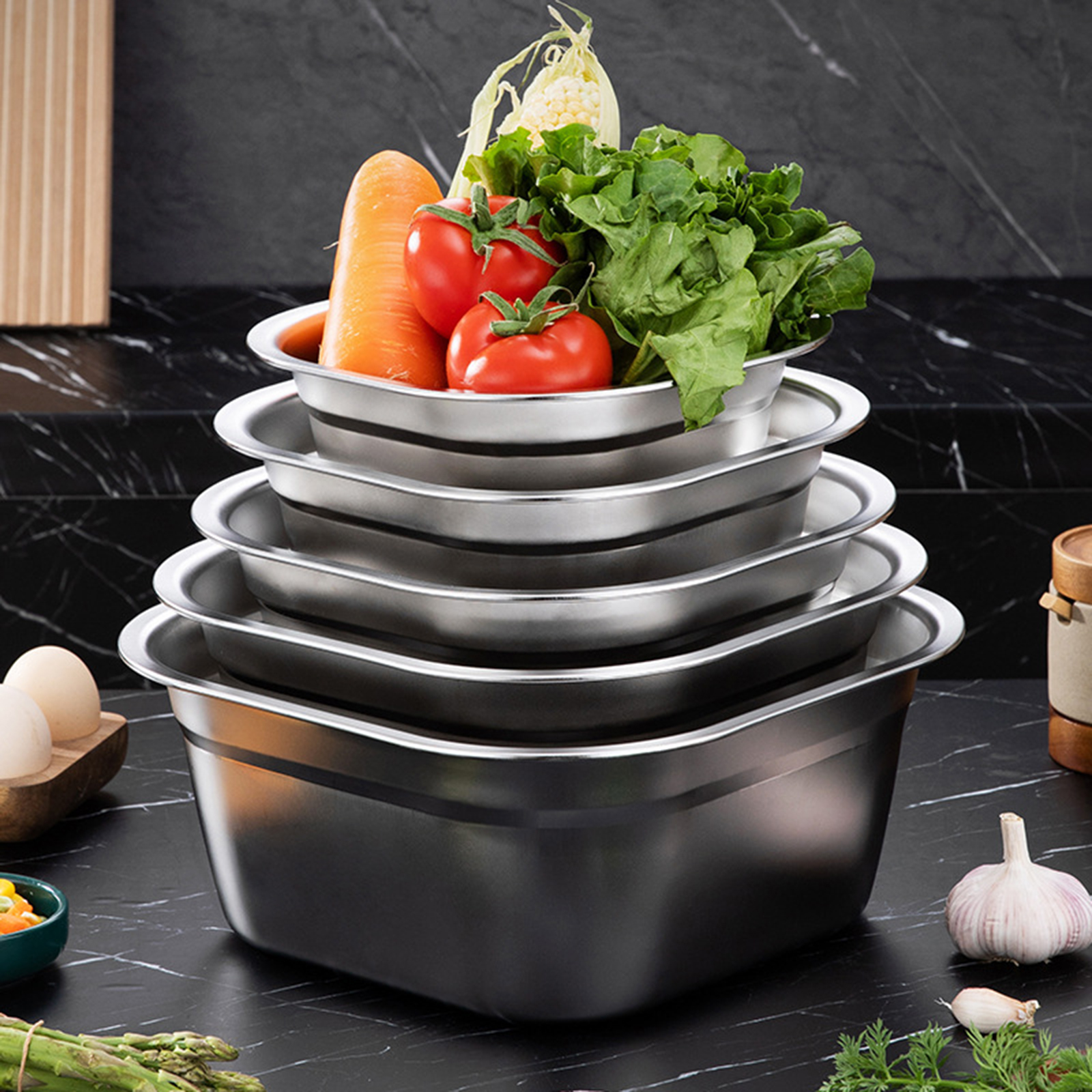 Stainless Steel Square Basin V - Food Storage Square Containers recensione e prezzo