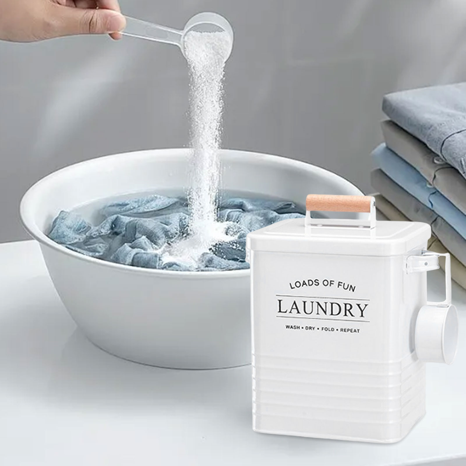6L Laundry Powder Storage Bin  - Food Storage In Cabinets recensione e prezzo
