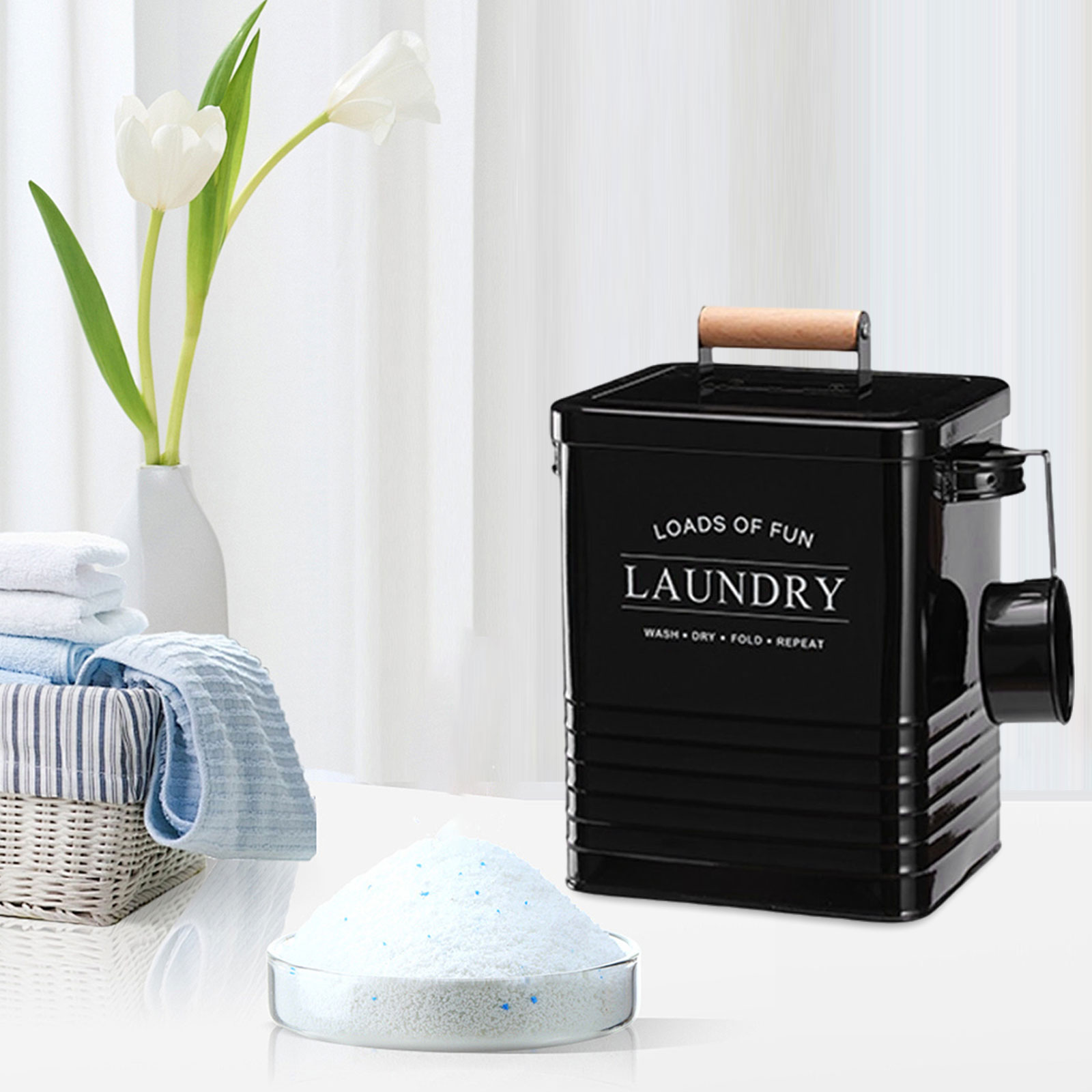 6L Laundry Powder Storage Bin  - Food Storage In Cabinets recensione e prezzo