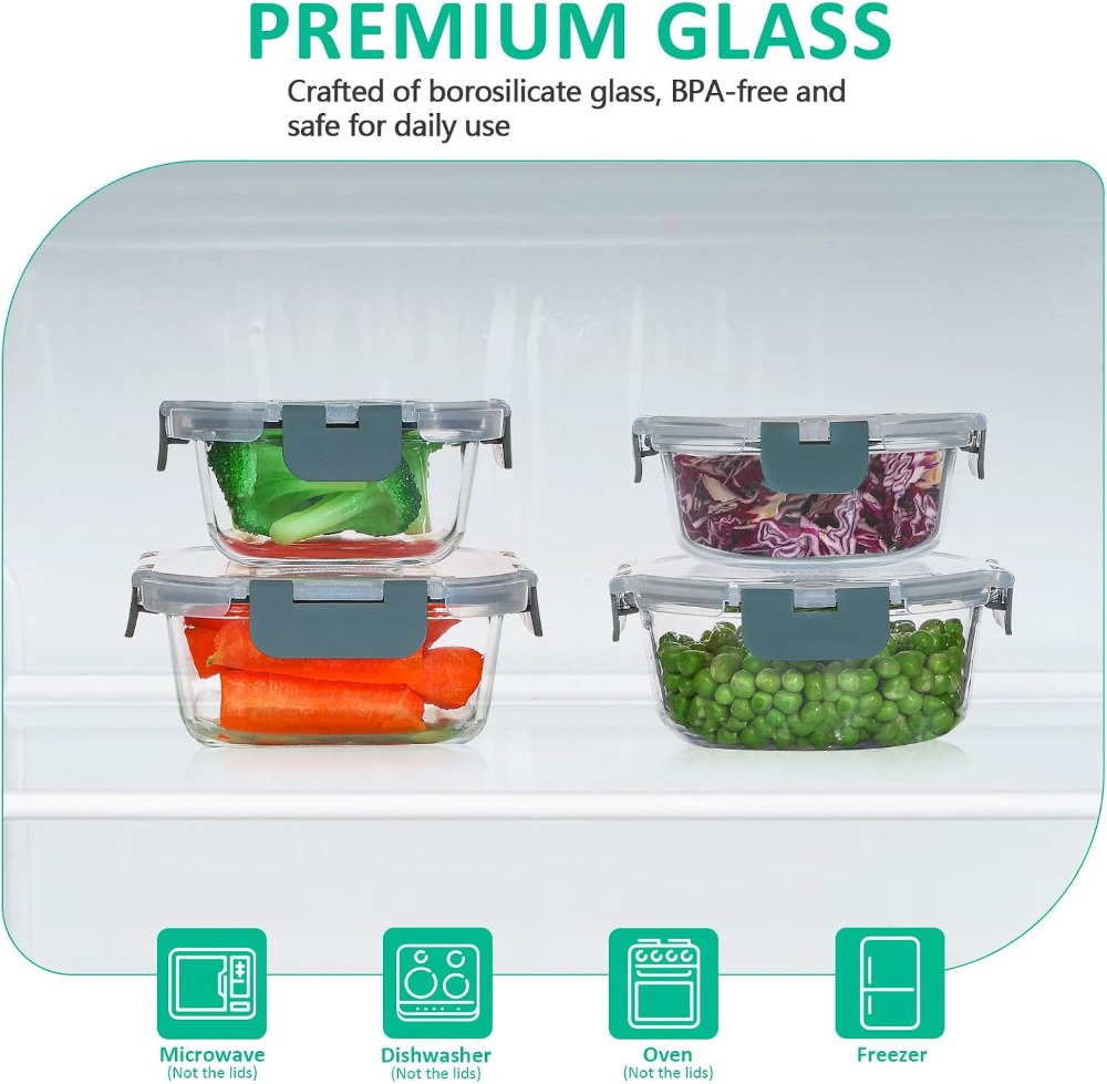 24-Piece Glass Food Storage Co - Food Storage Set Glass recensione e prezzo
